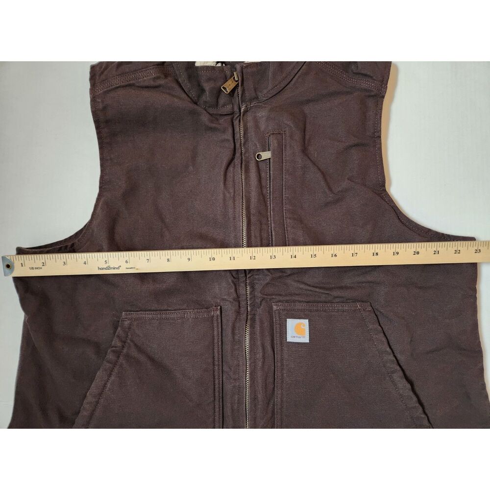 Carhartt Women’s Relaxed Fit Sherpa‑Lined Vest XL Brown - Picture 7 of 7